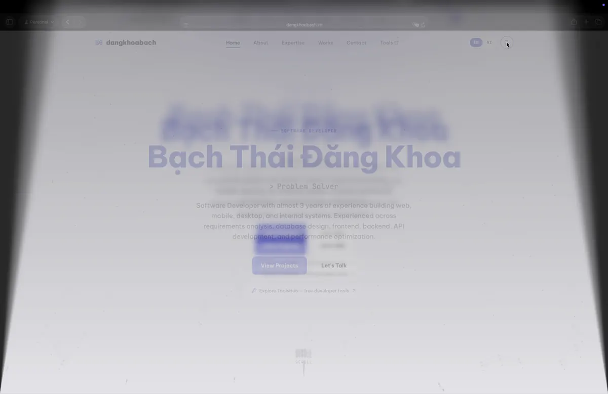 DKB Clamshell: Blur begins, panel tilts