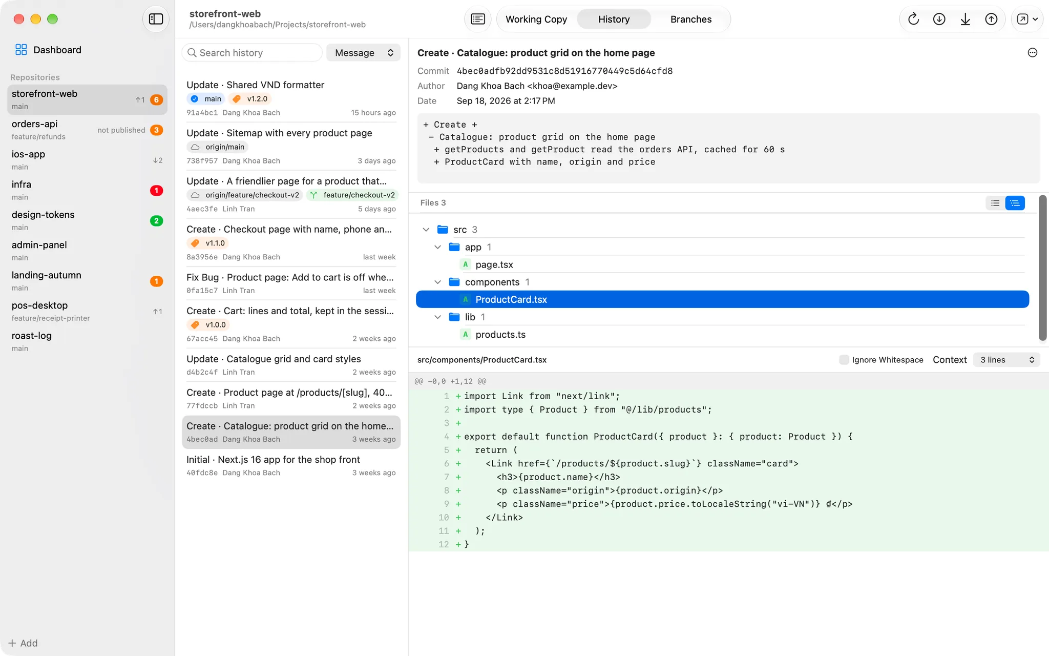DKB Source Control: Read any commit, file by file