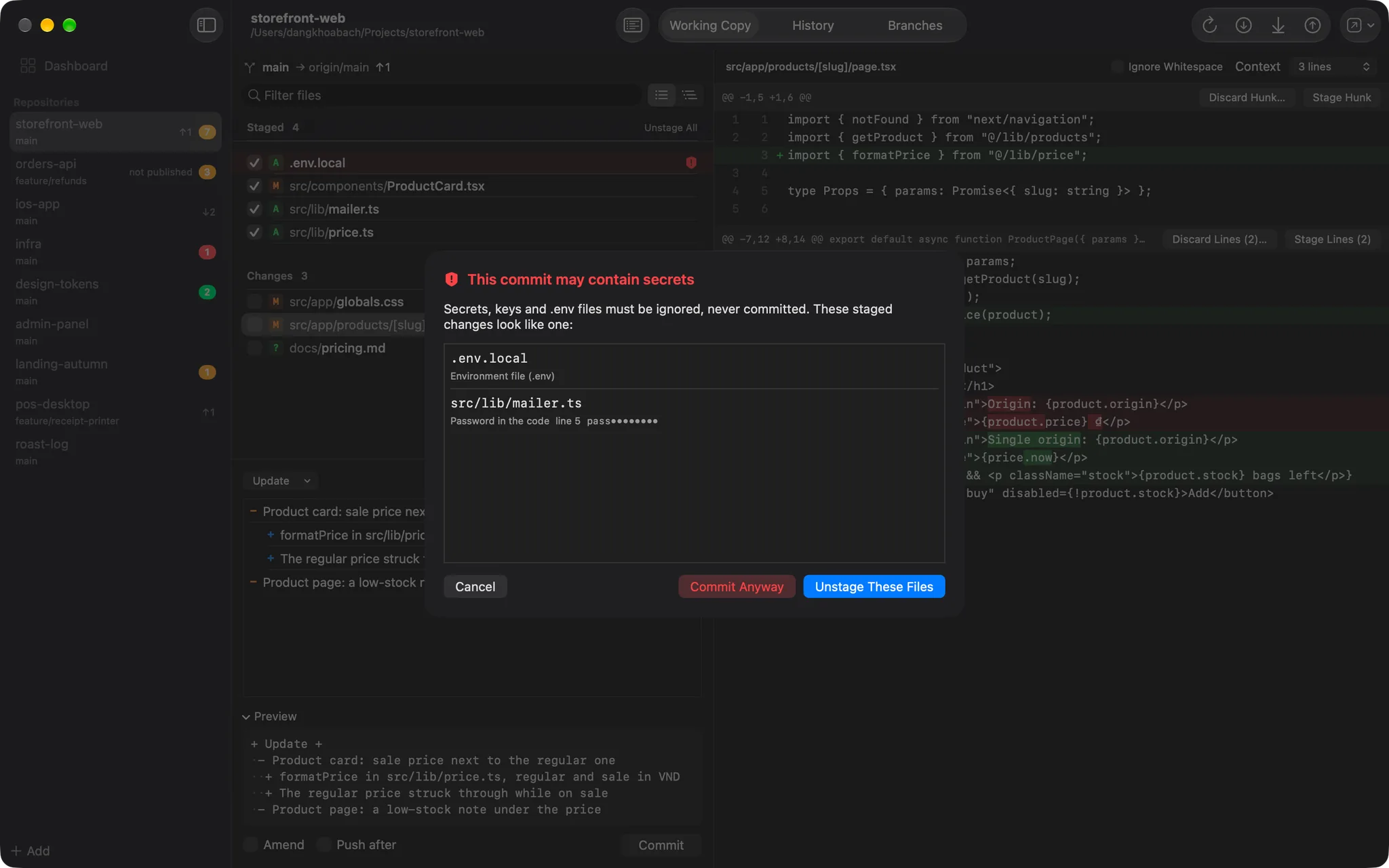 DKB Source Control: Nothing secret slips into a commit