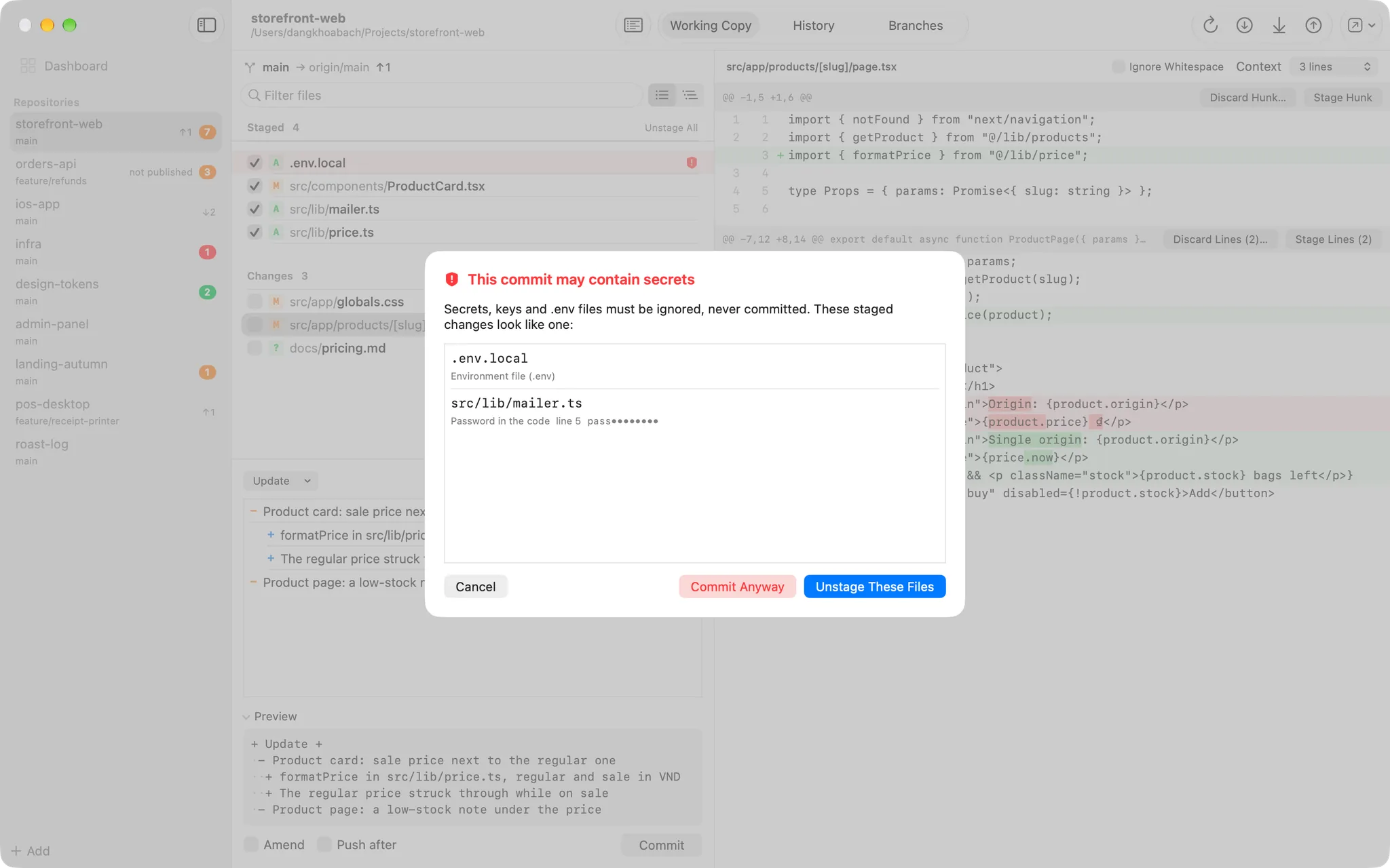 DKB Source Control: Nothing secret slips into a commit